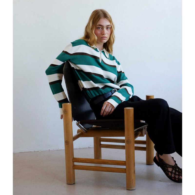 COMMONPLACE ESSENTIALS Prep Stripe Polo image number 3